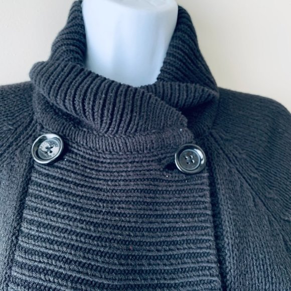 🇺🇸 MICHAEL KORS black knit cape size M - Picture 4 of 7